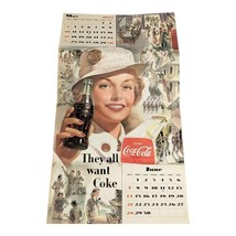 Vintage 1953 Coca Cola Calendar U.S Military Woman Coke May/June Korean War - €67,88 EUR