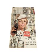 Vintage 1953 Coca Cola Calendar U.S Military Woman Coke May/June Korean War - $77.59