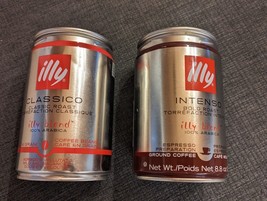 Illy Intenso Bold & Classic Roast Coffee 8.8 oz each SEALED NO Lids DENTED 5/24 - $14.84