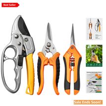 Professional Garden Pruning Shears Set Three Yellow Stainless Steel Mult... - $40.54