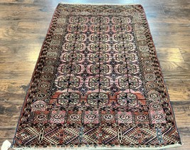 Turkoman Bokhara Rug 4x6 Wool Hand Knotted Antique Handmade Carpet Red Pink - £1,433.58 GBP