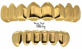 Custom Fit 8 Teeth Top 6 Bottom 14k Gold Plated Grillz w/Molds Hip Hop F... - £7.90 GBP