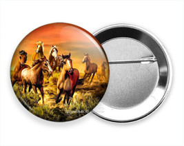 Wild Prairie Beautiful Southwest Sunset Pin Pinback Button Horse Lover Gift Idea - £10.72 GBP+