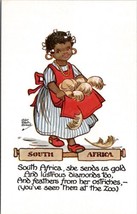 Artist HGC Marsh Lambert SOUTH AFRICA Girl with Basket of Feathers Postcard W15 - £12.83 GBP