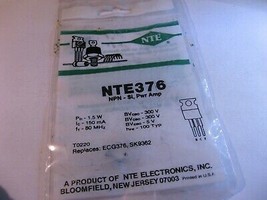 NTE376 NPN Silicon Transistor Pwr Amp ECG376 SK9362 - NOS Qty 1 - £4.54 GBP