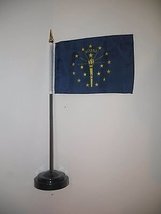 usep Indiana State Flag 4&quot;x6&quot; Desk Set Black Base - £3.10 GBP