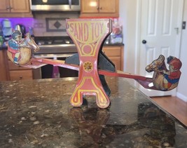 Vintage Early J. Chein Tin Litho Metal Seesaw Teeter Totter Sand Toy - $79.95