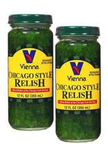 Vienna Bright Green Chicago Style Relish, 2-Pack 12 oz.(355ml) Jars - £25.65 GBP