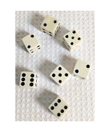 Lot of 7 Vintage White Six Sided Replacement Dice for Board Games Gambli... - $11.87