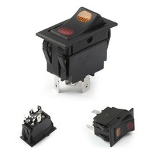 Lighted Red and Amber Rocker Switch SPDT 10 Amps 12 volts DC 4 Prongs ON OFF ON - $10.75
