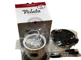 Velata Fondue Scentsy Warmer Black Licorice Pedestal Fork Silicone Choco... - $185.51 MXN