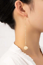 Long chain with dangling ball drop earrings - £9.65 GBP
