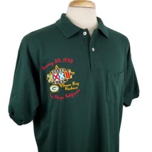 Green Bay Packers Vintage Super Bowl XXXII Pocket Polo Shirt XL NFL San Diego CA - £15.17 GBP