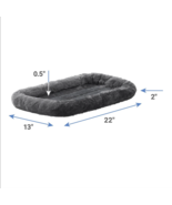 Bolster Pet Bed Mat for Crates 22&quot; x 13&quot; Soft for Small Dogs or Cats Gray - £8.59 GBP
