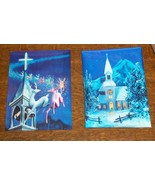 VTG 3D LENTICULAR POST CARD SANTA CLAUS CHRISTMAS CHURCH REINDEER SWEDEN... - £17.28 GBP