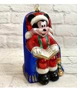 Vintage Disney Mickey Mouse  Santa Glass Ornament Christmas Tree Europeo... - €12,43 EUR