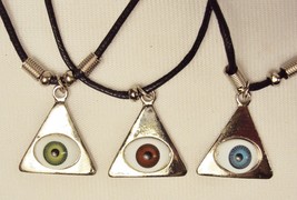 Pyramid Eye Necklaces ~ Set of 3 (One Each: Brown, Blue, &amp; Green) ~ #5430030 - £7.63 GBP