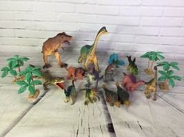 Huge Mixed Lot of 18 Dinosaurs Trees Action Figures Toys Vinyl Rubber 5in-10in - £21.80 GBP