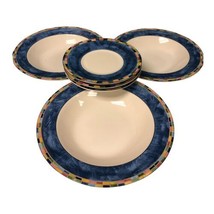 6 Pc PTS INTERNATIONAL INTERIORS FANTASIA Stoneware 3 Soup Bowl + 3 Dessert - $49.49