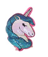 Justice Sparkly Unicorn Pillow Reversible Sequin Pink Purple Plush Cushi... - $42.04 CAD