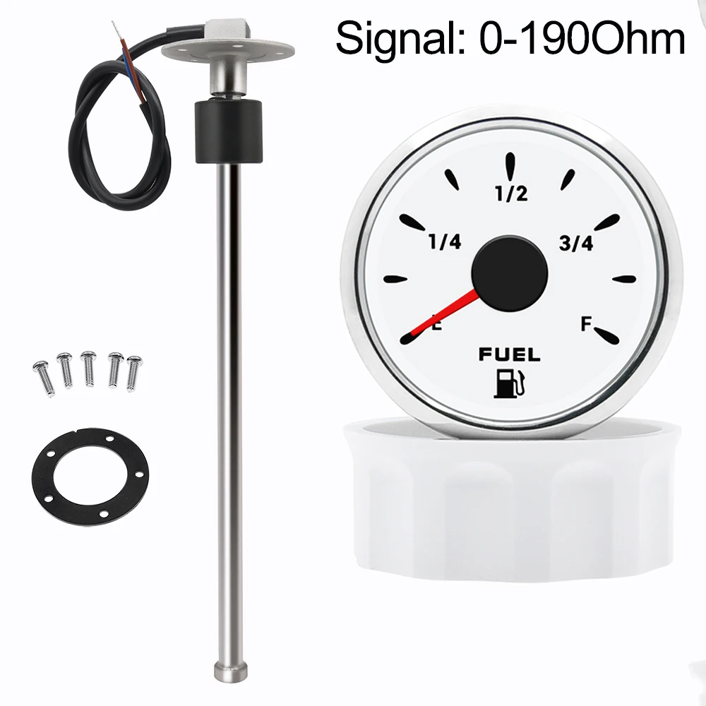 52mmFuel Level indicator 0-190 Ohm Fuel Float Sensor + Fuel Level Gauge With 7 - £20.18 GBP+