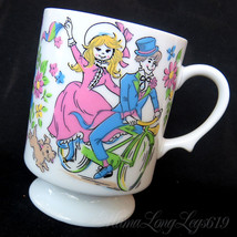 Vtgs 1960s Japan Bride Groom Wedding Day Footed Mug Cup Bicycle Dog Anni... - £16.04 GBP