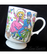 Vtgs 1960s Japan Bride Groom Wedding Day Footed Mug Cup Bicycle Dog Anni... - £15.92 GBP
