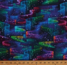 Cotton Aurora Borealis Northern Lights Stargazers Fabric Print by Yard D386.19 - £11.95 GBP