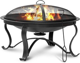 Singlyfire 29 Inch Fire Pits For Outside Firepit Outdoor Wood Burning, Bronze - $115.92