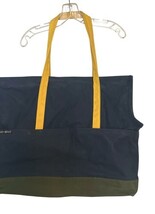 Love Thy Beast Canvas Pet Tote Bag Navy Yellow Large Zip Top Carrier 24"x16"x9" image 5