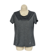 Reebok Womens Reflective Active T Shirt Size Medium Gray Scoop Neck Shor... - $13.86