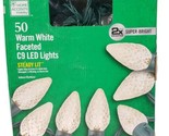 HOME ACCENTS 32ft 8in 50Ct LED C9 Faceted Warm White Super Bright String... - $40.59