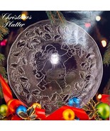 *RARE* Vintage Christmas Santa Glass Serving Plate Holiday Dining Platter - £29.51 GBP