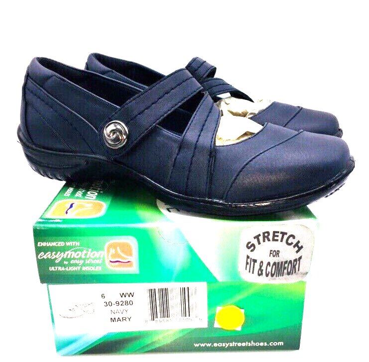 Primary image for Easy Street Mary Jane Flat / Slip Ons -Navy, US 6XW
