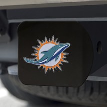 Miami Dolphins Hitch Cover Color Emblem on Black - $1,071.61 MXN