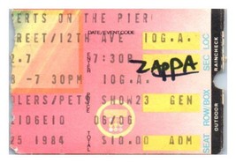 Frank Zappa Concert Ticket Stub August 25 1984 New York City - £65.73 GBP