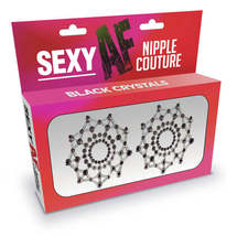 Sexy AF Black Crystals Nipple Covers from Little Genie Productions - £26.21 GBP