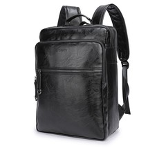 Brand waterproof 15.6 inch laptop backpack men PU leather backpafor teenager Men - £58.39 GBP