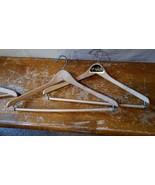 LOT o 2 Vintage wooden Wood Hanger Young Quinlan Rothschild Pants Suit J... - $27.65 CAD