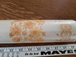 Retro WalDec Gold Green Tan Floral Stripe Wallpaper Double Roll 71 Sq. F... - £27.20 GBP