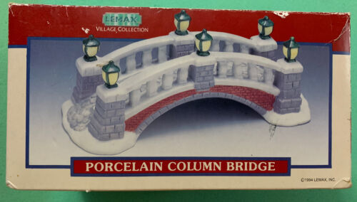 Lemax Village Collection Porcelain Column Bridge 1994 Vintage 7.5” - $12.75