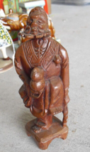 Unique Vintage Wood Hand Carved Asian Man with Peg Leg Figurine 6&quot; Tall - $891.15 MXN
