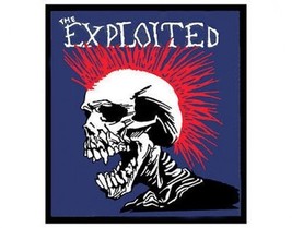 Exploited Navy Mohican Skull 1994 - Woven Sew On Patch Official Merchandise - £3.98 GBP