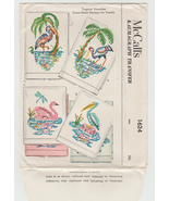 Vintage 1951 Cross Stitch Pattern Kaumagraph McCalls 1624 Tropical Flamingo - £6.24 GBP