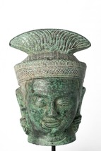 Antigüedad Khmer Estilo Bronce Lakshmi O Devi / Divine Cabeza - 24cm/25.4cm - £325.88 GBP