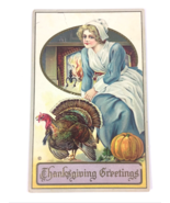 Antique 1908 Pilgrim Thanksgiving Greetings Card. Divided back , Embossed. - £6.78 GBP