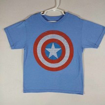 Marvel  T-Shirt Boys Captian America Small Short Sleeve Graphic Blue Red - $9.99