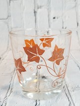 Vintage Half Pint Sour Cream Glass Brown Orange Ivy Design Single - £7.84 GBP