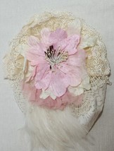 Frilly Frocks Baby Girl Off White Lace Bow/Flower/Pearls/Feathers Headband - £27.28 GBP