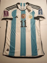 Angel Di Maria Argentina 2022 World Cup Qatar Match Slim Fit Home Soccer Jersey - £79.75 GBP